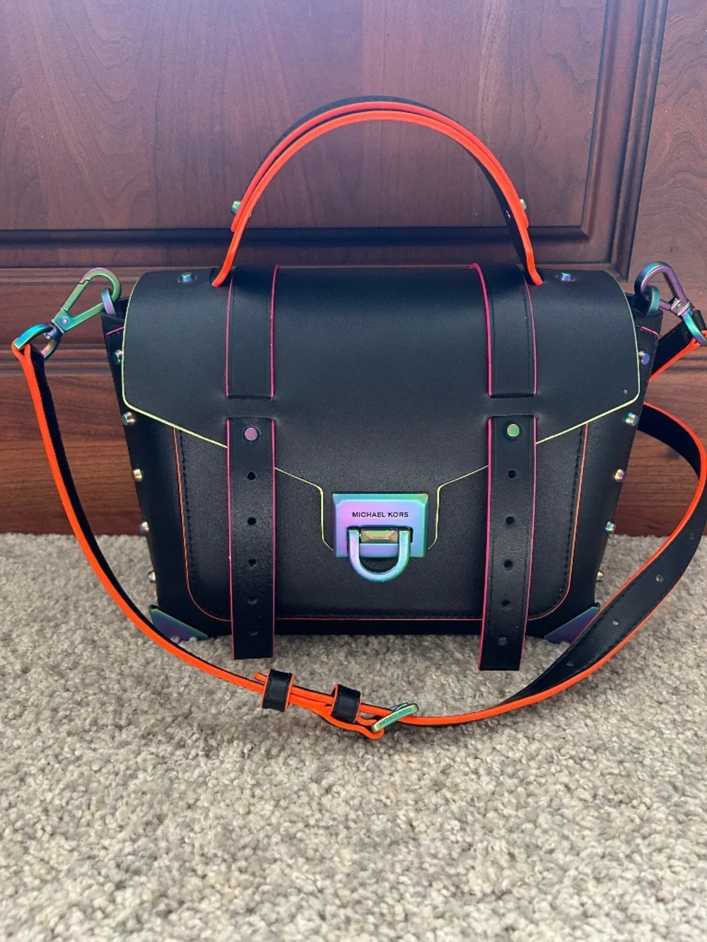 Michael Kors Manhattan Satchel Neon Bag